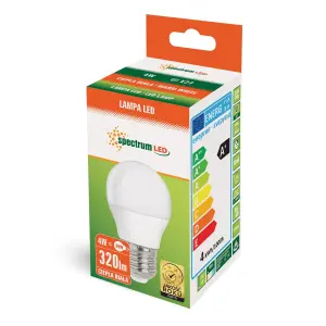 ŻARÓWKA LED KULKA 4W 3000K E27 CIEPLA BIAŁA SPECTRUMLED