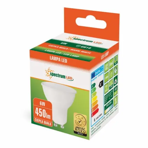 Żarówka LED GU10 6W 450LM 3000K Biała Ciepła