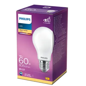 Żarówka E27 LED 7W=60W 806lm 2700K A60 Philips