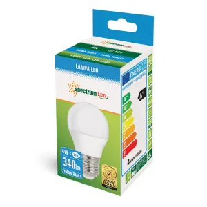 ŻARÓWKA LED 4W KULKA 6000K E27 WOJ+13033 SPECTRUMLED