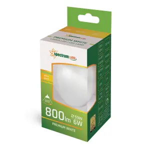 ŻARÓWKA KULKA LED 6W NEUTRALNA 800LM 4000K E14 WOJ+14395 SPECTRUMLED