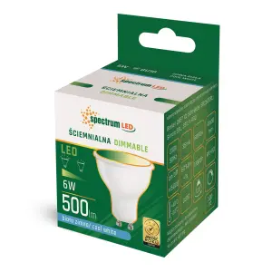 Żarówka LED Ściemnialna GU10 6W 500LM 6000K Biała Zimna 