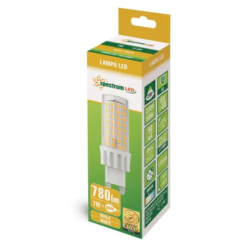 ŻARÓWKA LED G9 230V 7W neutralna 4000K WOJ+14164 SPECTRUMLED