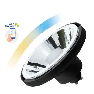ŻARÓWKA ściemnialna czarna SMART LED AR111 GU10 10W 30°  barwa 3000K-5800K SPECTRUMLED