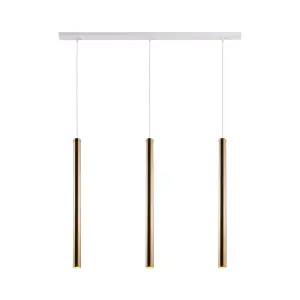 Lampa wisząca Akadi 3 - Mosiądz polerowany-biała (700 mm) 8886 (Amplex) Antigo