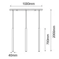 Lampa wisząca Akadi 3 - Mosiądz polerowany-biała (700 mm) 8886 (Amplex) Antigo
