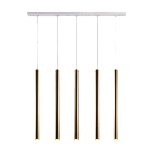 Lampa wisząca Akadi 5 - Mosiądz polerowany-biała (700 mm) 8888 (Amplex) Antigo