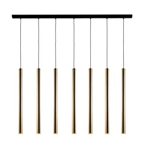 Lampa wisząca Akadi 7 - Mosiądz polerowany-czarna (700 mm) 8889 (Amplex) Antigo