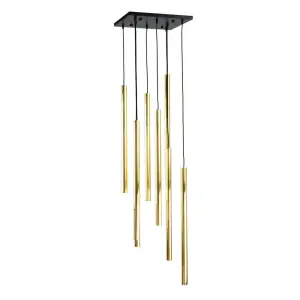 Lampa wisząca Akadi 8 - Mosiądz polerowany-czarna (700 mm) 8891 (Amplex) Antigo