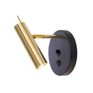 Kinkiet Amos - Mosiądz polerowany-czarny 8905 (Amplex) Antigo