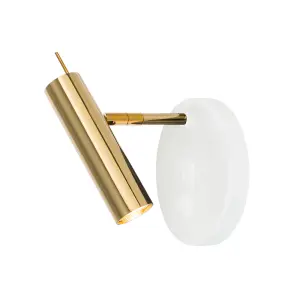 Kinkiet Amos - Mosiądz polerowany-biały 8906 (Amplex) Antigo