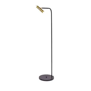 Lampa podłogowa Amos - Mosiądz polerowany-czarna (1385 mm) 8908 (Amplex) Antigo