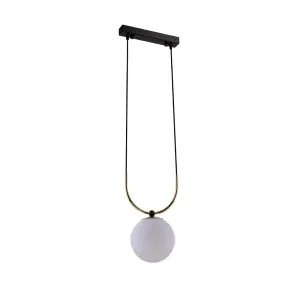 Lampa wisząca Balos - Mosiądz polerowany-czarna 8162 (Amplex) Antigo