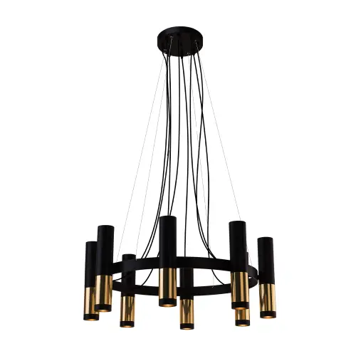 Lampa wisząca Kavos 8 - Mosiądz polerowany-czarna (730 mm) 8372 (Amplex) Antigo