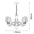 Lampa wisząca Lilosa 5 - Mosiądz polerowany (750 mm) 8679 (Amplex) Antigo