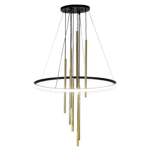 Lampa wisząca Luna - Mosiądz mat-czarna 3000K 8978 (Amplex) Antigo