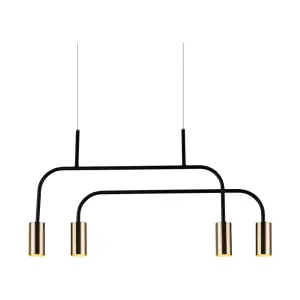 Lampa wisząca Vai 4 - Mosiądz polerowany-czarna (580 mm) 8839 (Amplex) Antigo