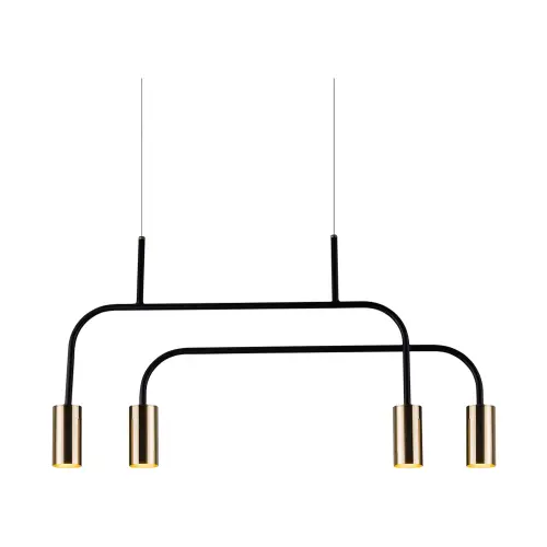 Lampa wisząca Vai 4 - Mosiądz polerowany-czarna (580 mm) 8839 (Amplex) Antigo