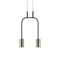 Lampa wisząca Vai 2 Krótka - Mosiądz polerowany-czarna (305 mm) 8841 (Amplex) Antigo