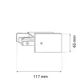Zasilanie szynoprzewodu podtynkowego 1F 230V - Czarne 6351 (Brosline) Antigo