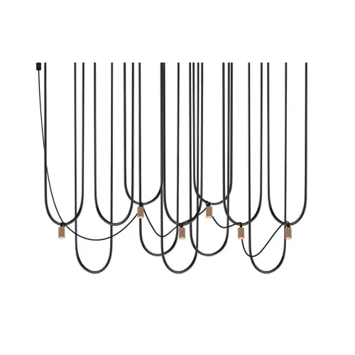 Lampa wisząca Udin 6 - Czarna-platyna mat 9783 (Dohar) Antigo