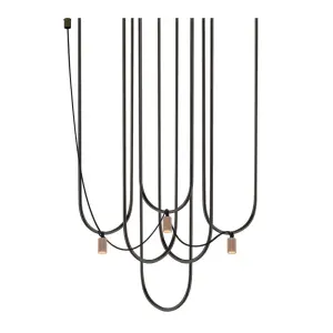 Lampa wisząca Udin 3 - Czarna-platyna mat 9784 (Dohar) Antigo