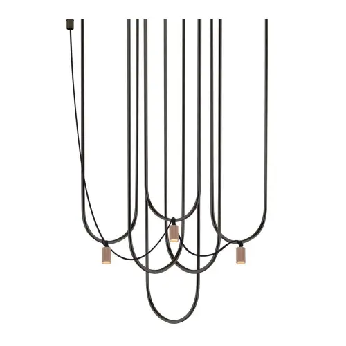 Lampa wisząca Udin 3 - Czarna-platyna mat 9784 (Dohar) Antigo