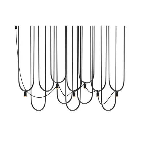 Lampa wisząca Udin 6 - Czarna 9785 (Dohar) Antigo