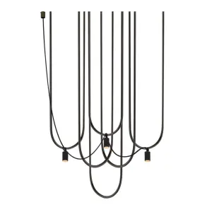 Lampa wisząca Udin 3 - Czarna 9786 (Shilo) Antigo