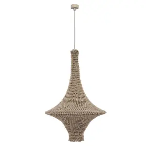 Lampa wisząca Alda L - Beżowa (500 mm) 5119 (Shilo) Antigo