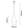 Lampa wisząca Hagata 1 - Szara (400 mm) 5124 (Shilo) Antigo