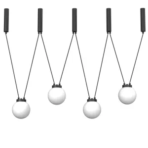 Lampa wisząca iO 4 mini - Czarna (1200 mm) 5072 (Shilo) Antigo