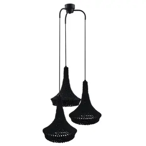 Lampa wisząca Mahaka 3 - Czarna (500 mm) 5174 (Shilo) Antigo