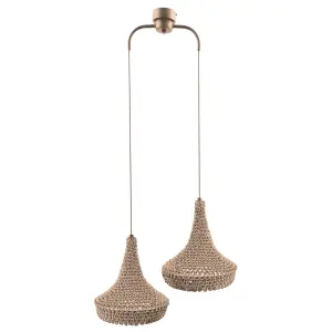 Lampa wisząca Mahaka 2 - Beżowa (500 mm) 5179 (Shilo) Antigo