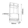 Lampa wisząca PAA BLACK czarna 9031 SHILO DOHAR