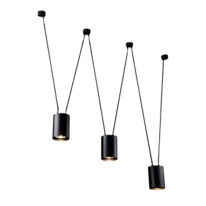 Lampa wisząca potrójna VIWIN czarna 9022 SHILO DOHAR