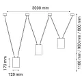 Lampa wisząca potrójna VIWIN czarna 9022 SHILO DOHAR
