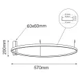 Plafon AGARI 57cm 1330 czarny barwa ciepła 3000K SHILO