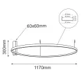 Plafon AGARI 117cm 1350 czarny barwa ciepła 3000K SHILO