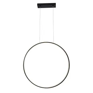 Lampa wisząca AGARO 87cm czarna 5310 barwa ciepła 3000K SHILO