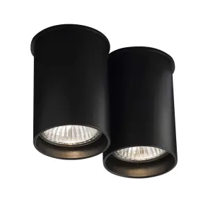 Podwójna tuba natynkowa spot 9cm ARIDA czarna 1112 SHILO