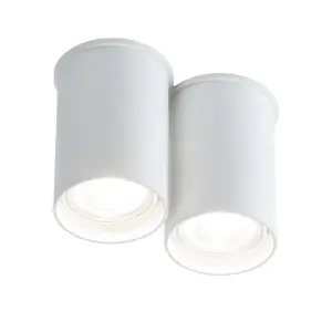 Podwójna tuba natynkowa spot 9cm ARIDA biała 7011 SHILO