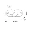 Kinkiet LED 3000K FUROKU czarny 7976 SHILO