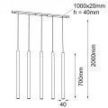 Lampa wisząca 5xGU10 YABU czarna 5528 SHILO