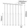 Lampa wisząca 7xGU10 YABU czarna 5529 SHILO