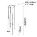 Lampa wisząca 8xGU10 YABU czarna 5530 SHILO